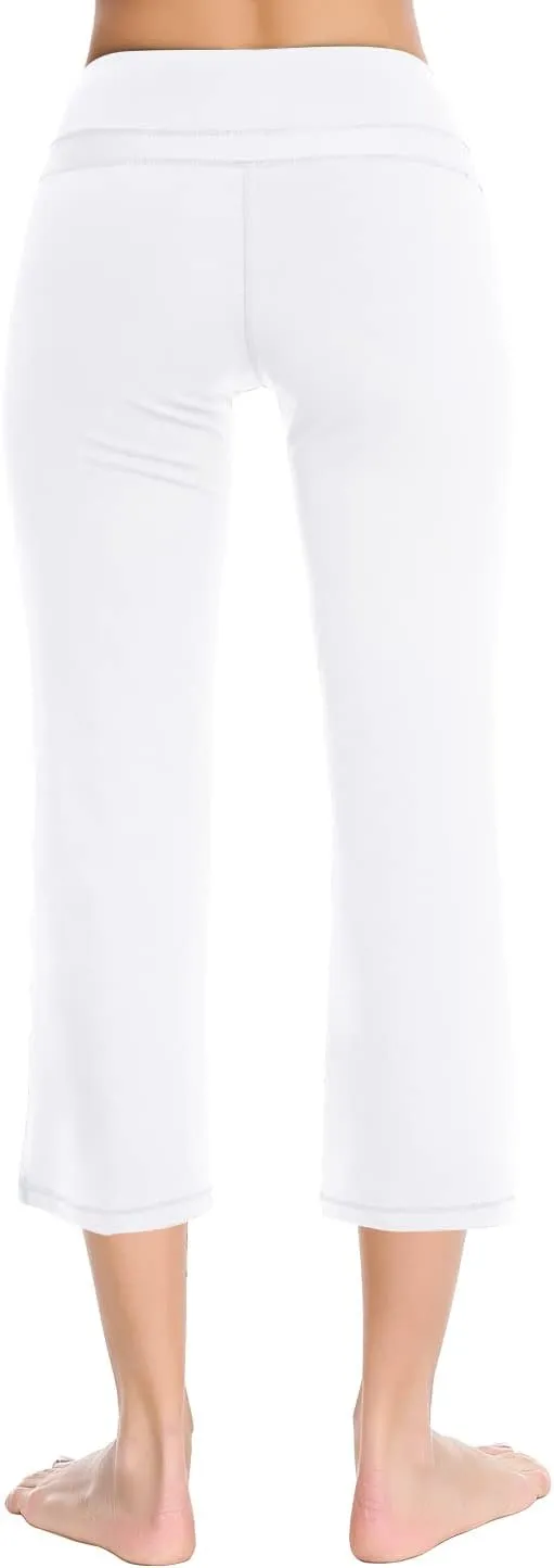 Zeronic Bootleg Yoga Capris Pants for Women High Waist Workout Flare Crop Leggings