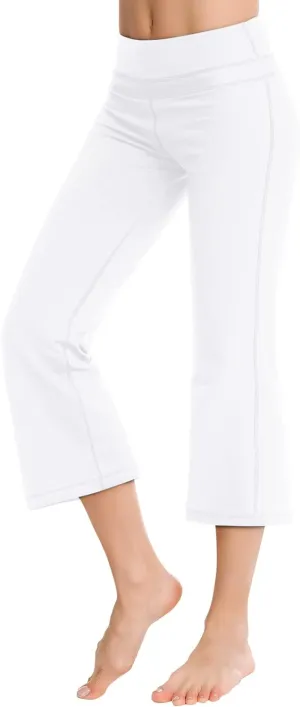 Zeronic Bootleg Yoga Capris Pants for Women High Waist Workout Flare Crop Leggings
