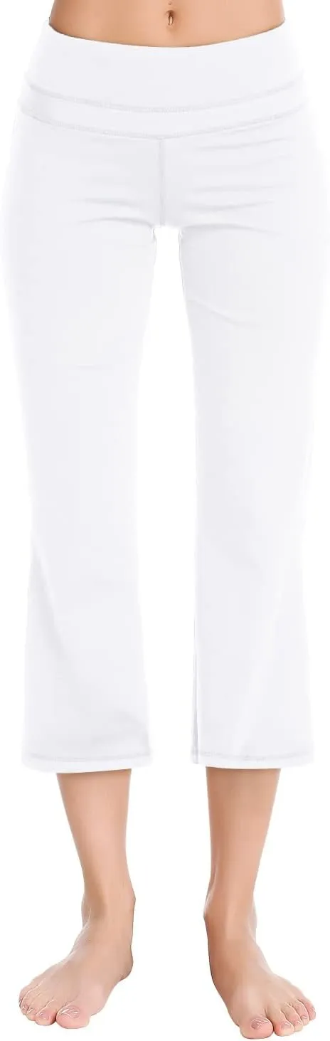 Zeronic Bootleg Yoga Capris Pants for Women High Waist Workout Flare Crop Leggings